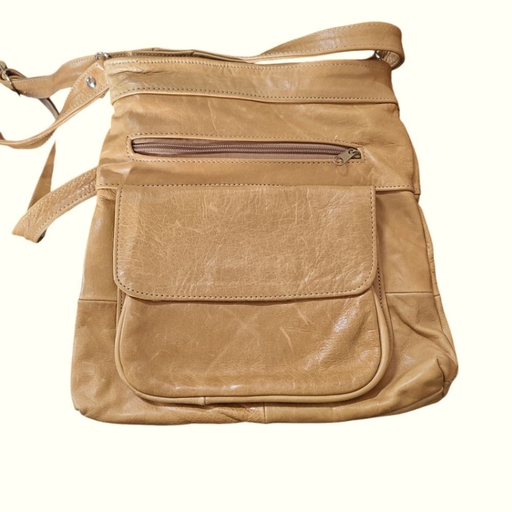 Vintage Tan Crossbody Bag